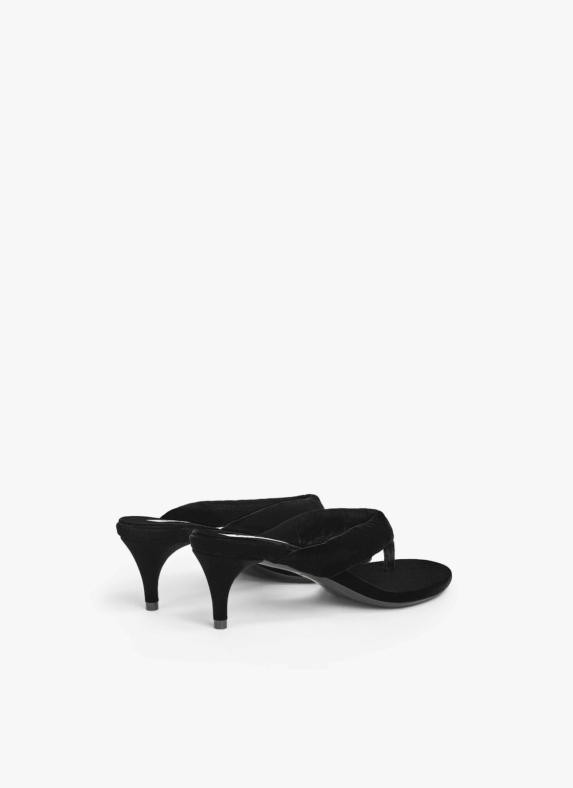 HEEL THONG MULES IN VELVET ALAÏA BLACK HEEL THONG MULES IN VELVET